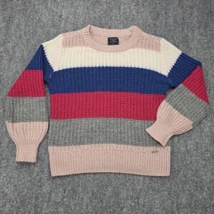 Abercrombie Fitch Sweater Womens Large Multi Color Stripe Alpaca Blend Knit Prep